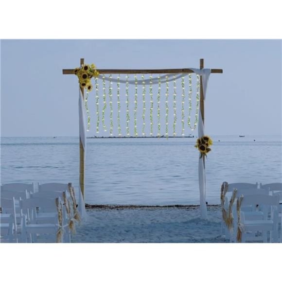 Artificial Vines Curtain Lights, Fake Greenery Garland Willow Leaves with Lights - Picture 4 of 7